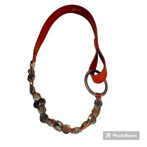 Antoniazzi Firenze‎ brown leather and silver medallions women’s XL belt.  EUC